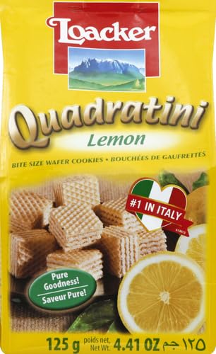 A. Loacker USA Quadratini Lemon Wafer Cookies, 4.41 oz