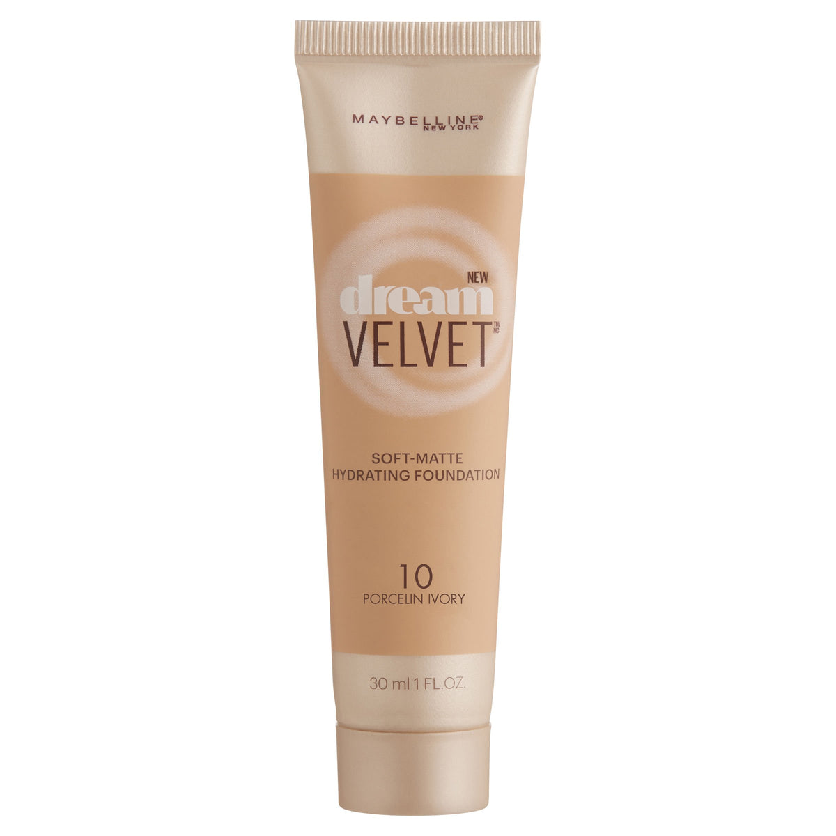 Maybelline New York Dream Velvet Soft-Matte Hydrating Foundation, Porcelain Ivory, 1 fl. oz.