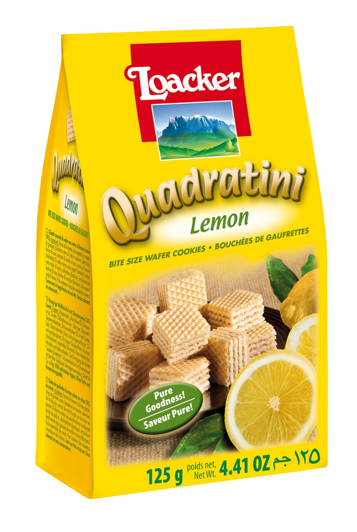 A. Loacker USA Quadratini Lemon Wafer Cookies, 4.41 oz