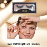 CMax Feather Light False Eyelash Kit with All-in-One Black Eyeliner, Lash Glue, Applicator, and Comb