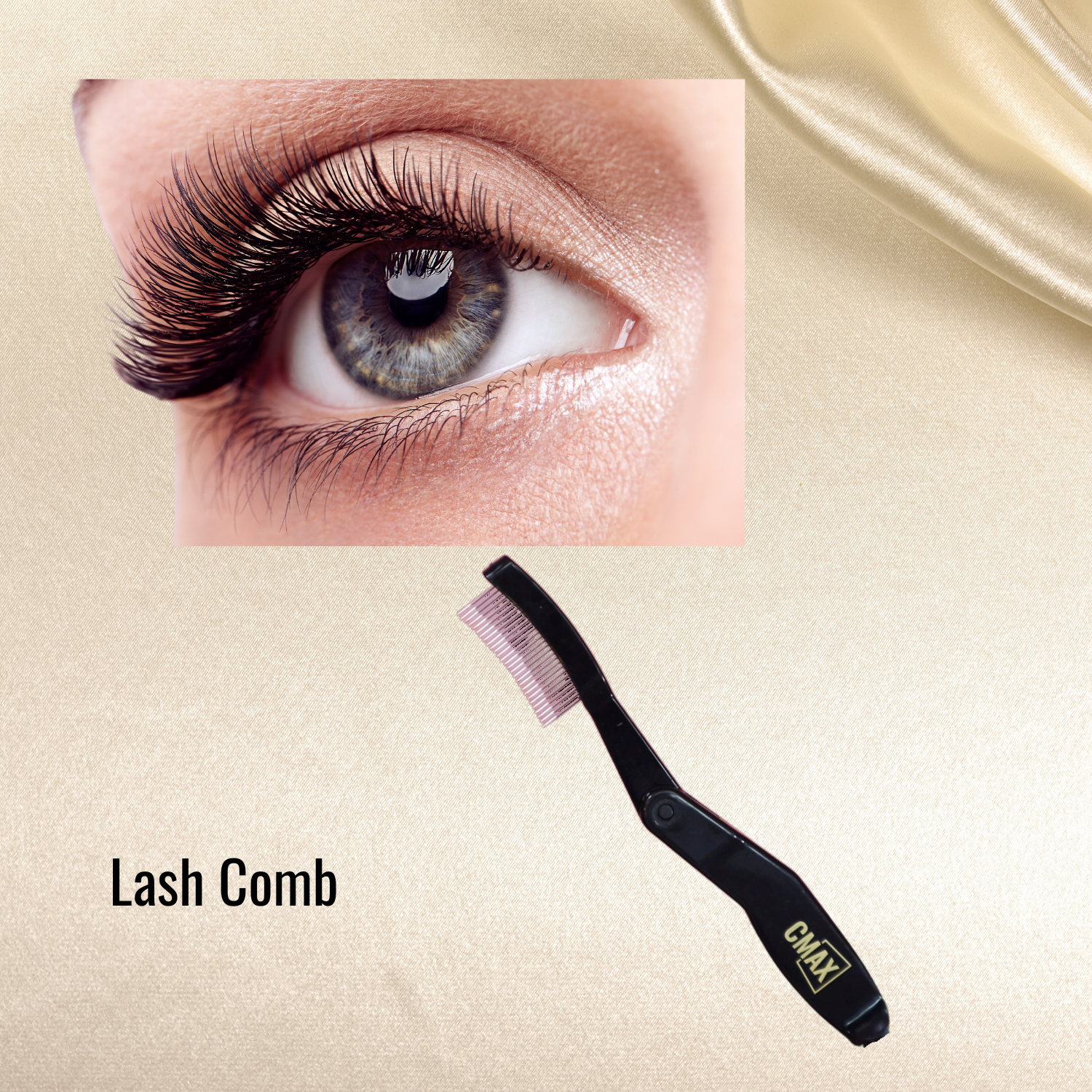 CMax Feather Light False Eyelash Kit with All-in-One Black Eyeliner, Lash Glue, Applicator, and Comb