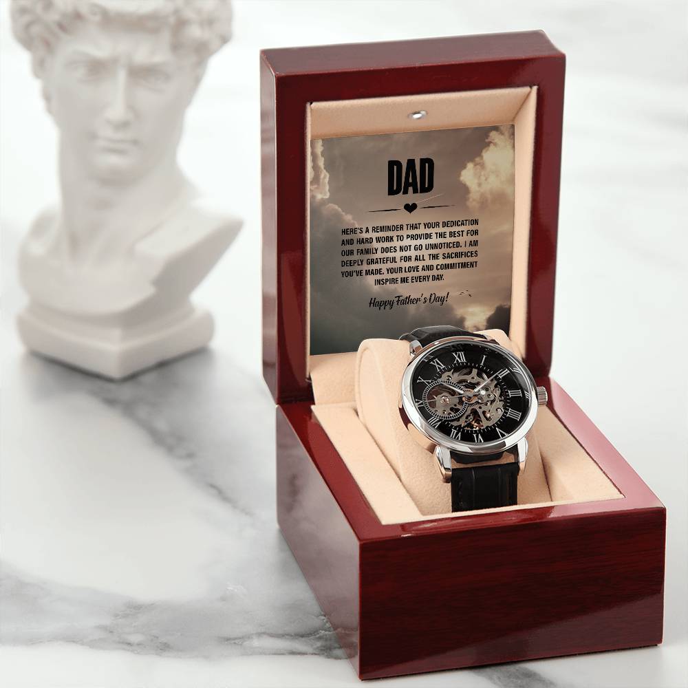 Personalized Men's Watch with Black Leather - CMAX