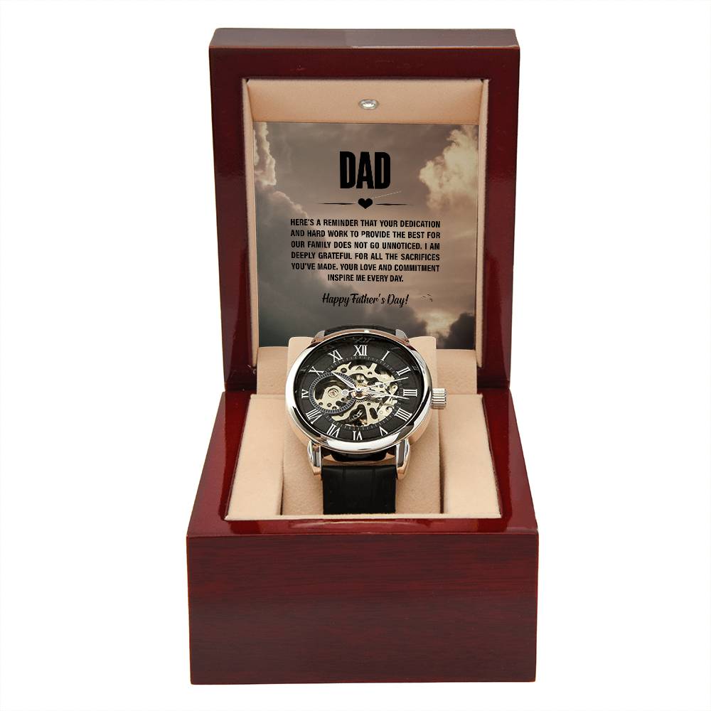 Personalized Men's Watch with Black Leather - CMAX