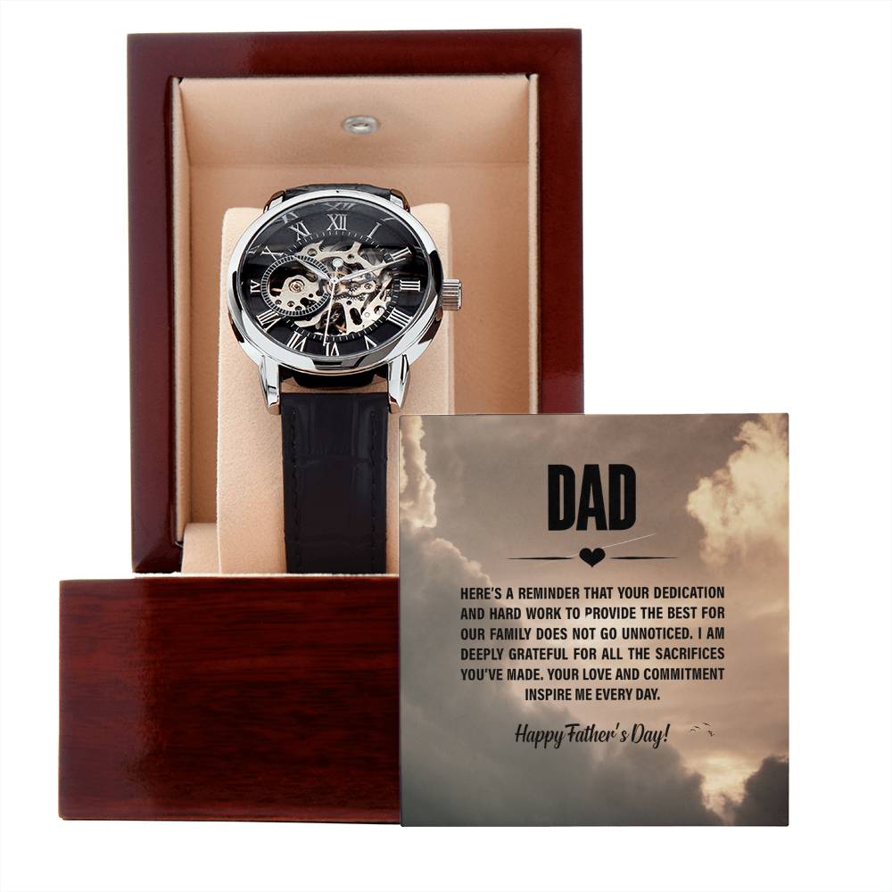 Personalized Men's Watch with Black Leather - CMAX