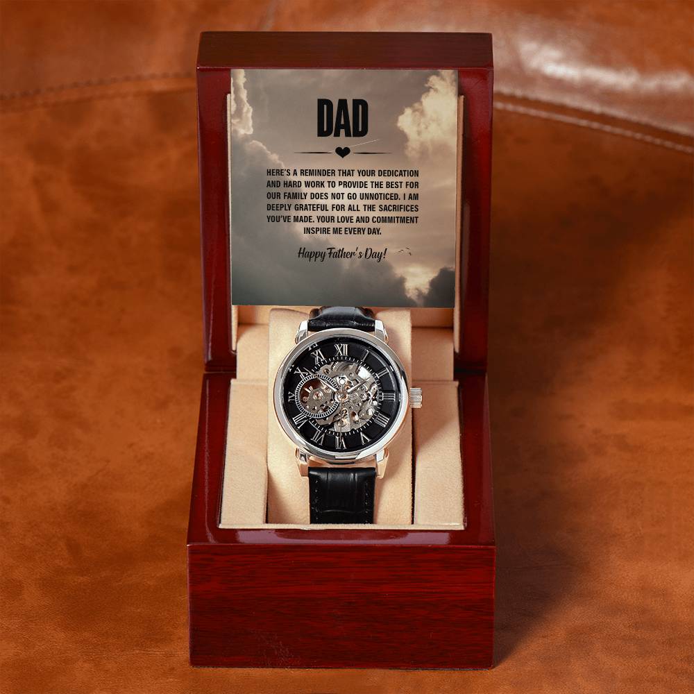 Personalized Men's Watch with Black Leather - CMAX