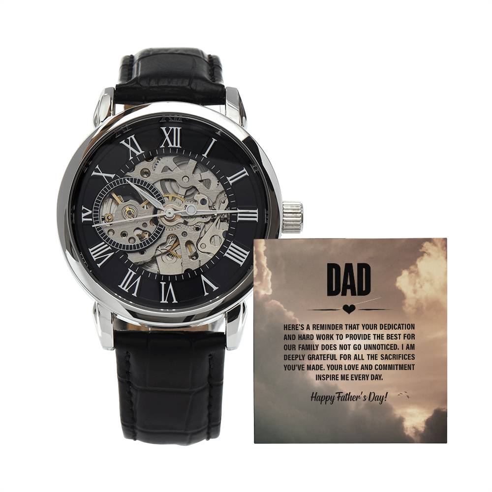 Personalized Men's Watch with Black Leather - CMAX