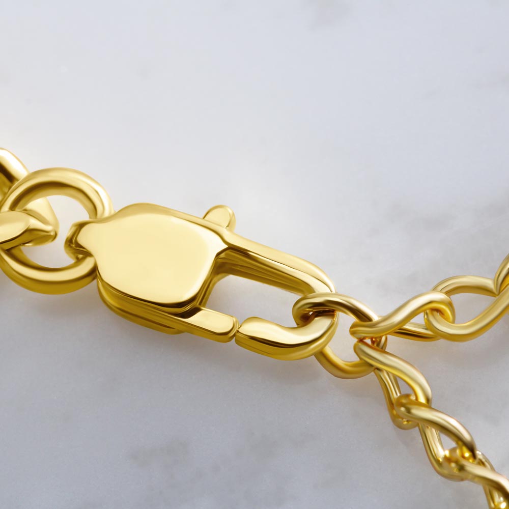 Adjustable Cuban Link Necklace Polished Stainless Steel or 14k Yellow Gold over Stainless Steel with Message Card to Dad