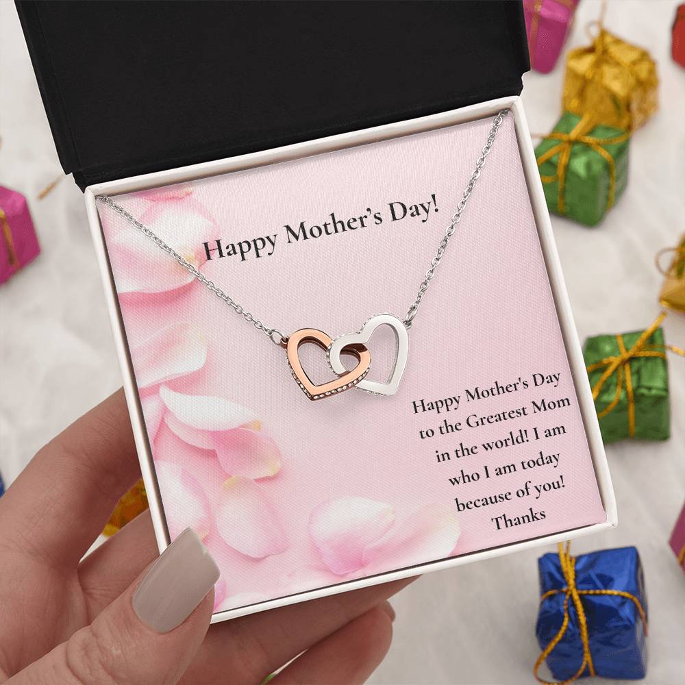 To the Greatest Mom Hearts Entwined Necklace