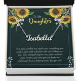 CMax To My Daughter Personalized Name Necklace Gift Set with Heartfelt Message Card and Gift Box